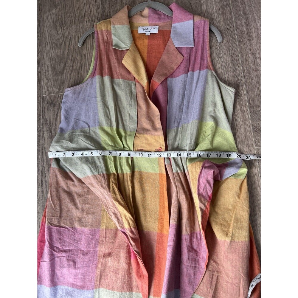 Rujuta Sheth Emily Jupiter Chex Collared Tie Front Dress Madras Cotton M - Picture 10 of 12